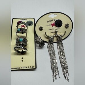 Idyllwind Silver and Turquoise Ring Set